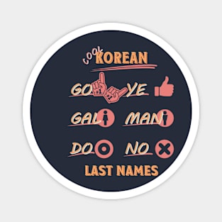 Korean Last Names Magnet